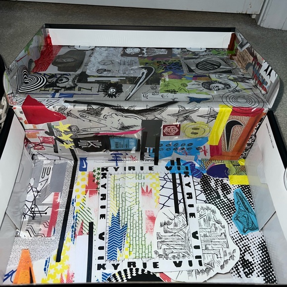 Nike Kyrie 7 - Mens Basketball Shoes - White/Black/White, Size 10.5 - Picture 5 of 12